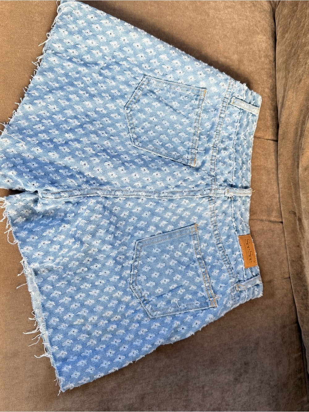Light Blue Floral Denim Women’s Shorts